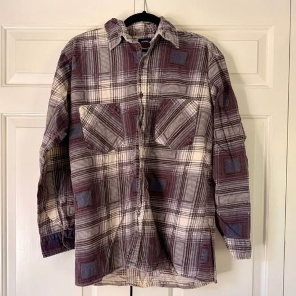 Vintage Saugatuck Dry Goods Company Brown Plaid Flannel Shirt